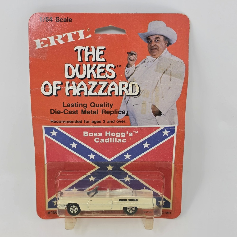 Vintage 1981 ERTL Dukes of Hazzard ~ Boss Hogg's White Cadillac ~ Die-Cast #1567